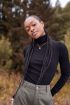 Zwarte rib top met col | My Jewellery