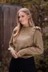 Taupe trui met ruffle schouder | My Jewellery