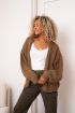 Taupe grof gebreid vest | My Jewellery