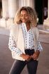 Beige grof gebreid gilet met schoudervulling | My Jewellery