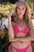 Roze triangel bikini top met lurex | My Jewellery