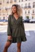Groen jurkje met geplooide taille | My Jewellery