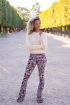 Multikleur flared broek met vervaagde dierenprint | My Jewellery