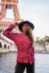 Roze kimono met rode bloemenprint | My Jewellery