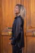 Zwarte blouse met leatherlook | My Jewellery