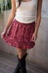 Rode ruffle rok met bloemenprint | My Jewellery