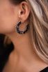 Donkerblauwe statement oorhangers met kralen | My Jewellery