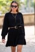 Black wrap dress with embroidered sleeves | My Jewellery