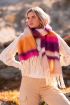 Striped multicoloured scarf with fringing | My Jewellery