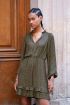 Green jacquard dress with long sleeves | My Jewellery