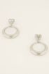 Ronde statement oorbellen met hart | My Jewellery