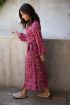 Rode midi jurk met bloemenprint | My Jewellery