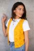 Okergeel gilet met bloemen crochet| Gilet | My Jewellery