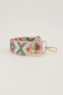 Beige bag strap met roze en groen | My Jewellery