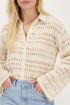 Beige crochet blouse with flared sleeves | My Jewellery