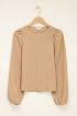 Beige top with long sleeves and texture | My Jewellery