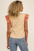 Beige top met ruffles & embroidery | My Jewellery