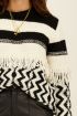 Black and white jumper with fringes | My Jewellery