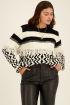 Black and white jumper with fringes | My Jewellery