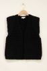 Black chunky knit gilet with shoulder padding | My Jewellery