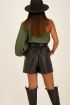 Zwarte leatherlook short met ceintuur | My Jewellery