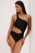 Black one-shoulder swimsuit with cut-out | My Jewellery
