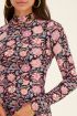 Zwarte top met lange mouwen & roze bloemenprint | My Jewellery