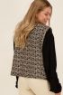Zwart gilet met beige bohemian print | My Jewellery