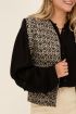 Zwart gilet met beige bohemian print | My Jewellery