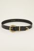 Zwarte western riem met goudkleurige gesp