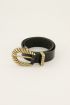 Zwarte western riem met goudkleurige gesp