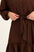 Bruine blousejurk met satijnen look & ceintuur | My Jewellery