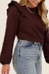 Bruine top met ruffles & embroidery | My Jewellery