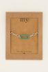 Schakelarmband met groene strass bedel | My Jewellery