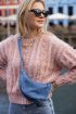 Pink cable knit sweater with lace | My Jewellery