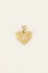 Custom bedel hart met strass steentje
