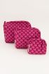 Dusky pink Indian flower print toiletry bag set | My Jewellery