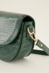 Green shoulder bag semi-circle with croc print | My Jewellery