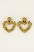 Hartvormige statement oorbellen met kralen | My Jewellery