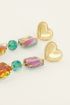 Oorhanger hart met multikleur stenen | My Jewellery
