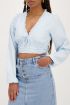 Light blue crop top with ruffles and smock | My Jewellery