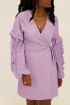 Lilac long-sleeved wrap dress with ruffles | My Jewellery