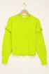Lime green sweater with ruffles | My Jewellery