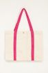 Beige tote bag with pink shoulder strap1 | My Jewellery