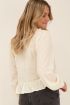 Witte jacquard blouse met ruffles | My Jewellery