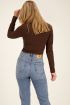 Brown top with collar & button detail