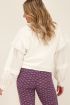 Witte sweater met geweven mouwen | My Jewellery