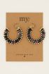 Donkerblauwe statement oorhangers met kralen | My Jewellery