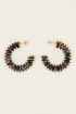 Donkerblauwe statement oorhangers met kralen | My Jewellery