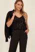 Zwarte top met pailletten & franjes | My Jewellery